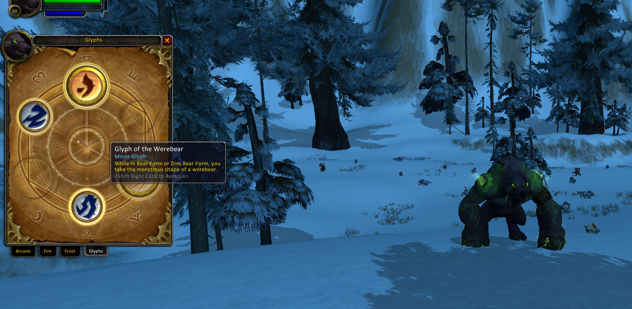 Glyph Panel: Socket minor visual overrides and major combat effects through the standard UI